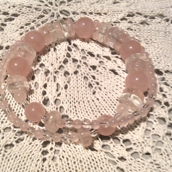Rose & clear Quartz necklace ⭐️ sterling silver ⭐️ - Picture 2 of 6